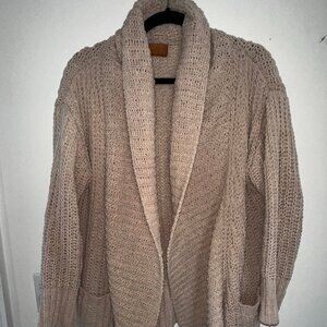 POL Chunky Knit Shawl Collar Cardigan